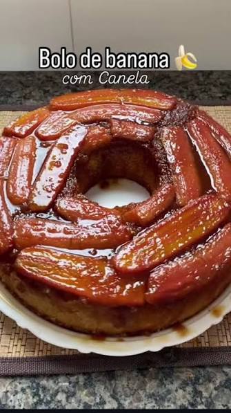 Bolo de Banana com Canela