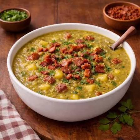 Sopa de Ervilha com Bacon